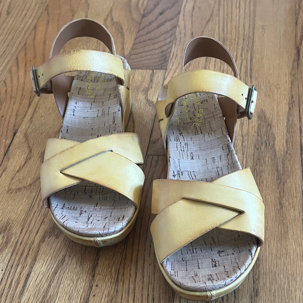 Kork-Ease Mustard Leather Sandals